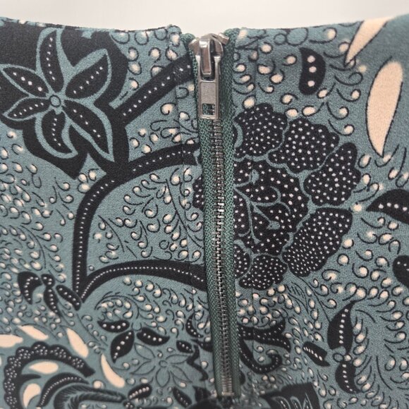 Melloday Green Black Dark Floral Puff Sleeves Long Sleeve Blouse Size 2x - Picture 8 of 11